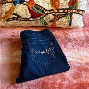 New Directions Weekend Straight Leg Jeans Dark Blue Size 8